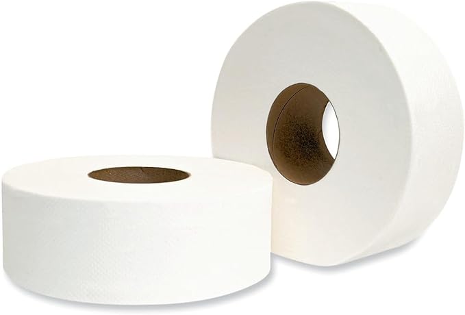 GEN 202 Jumbo JRT Bath Tissue, 2-Ply, White, 9 in Diameter, 12 Count (Pack of 1)