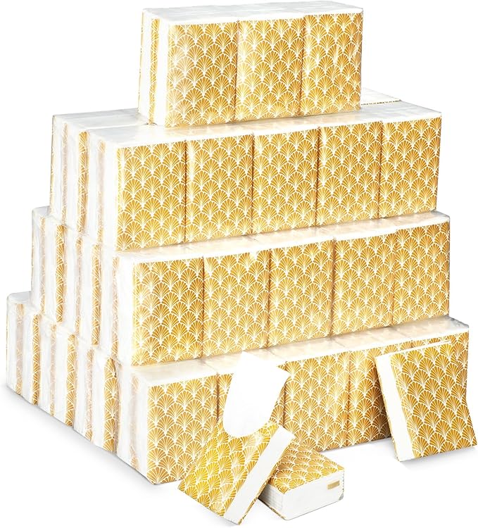 50 Pack Vintage Pocket Tissues Travel Packs Bulk 500 Sheet Small Tissues Pocket Packs Party Favors 3 Ply Mini Travel Size Individual for Allergy Camping